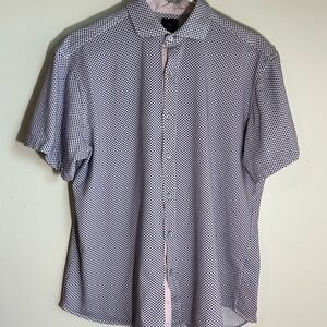 TailorByrd Collection Polka Dot Button Down Shirt Size L